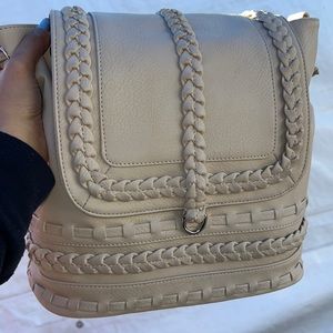 Creme bag with braided bag with straps
